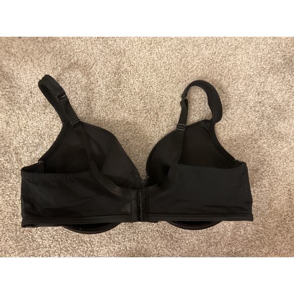 Cacique Classic Fit Black Satin Full Coverage Support Bra, sz 40D - Picture 5 of 7